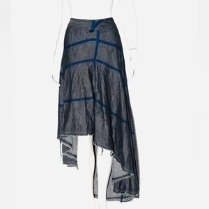 NWT Diesel Asymmetrical Denim Skirt Boho Size L carnival Festival